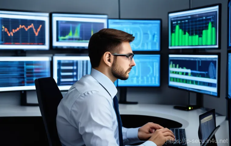 정보보안기사 실기 시험 대비 네트워크 학습법 - **Prompt 2: Hands-On Security Lab in Action**
    An immersive, slightly overhead shot showing a per...