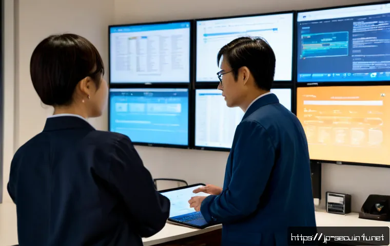 정보보안 자격증 취득 후 IT 프로젝트 참여 후기 - Photorealistic Japanese cybersecurity professional in a modern Tokyo office, confidently reviewing a...